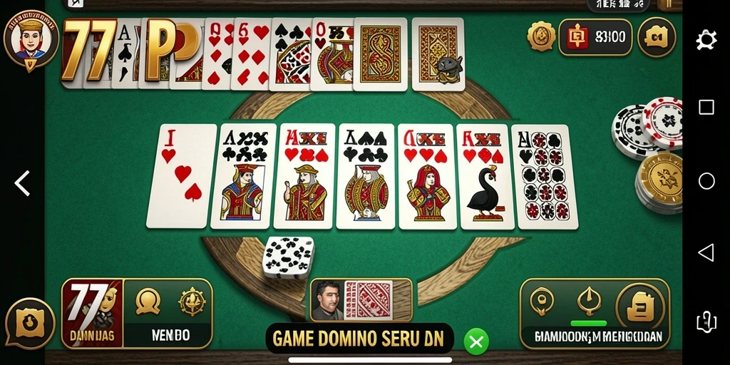 Screenshot gameplay 77RP yang menunjukkan suasana permainan Domino