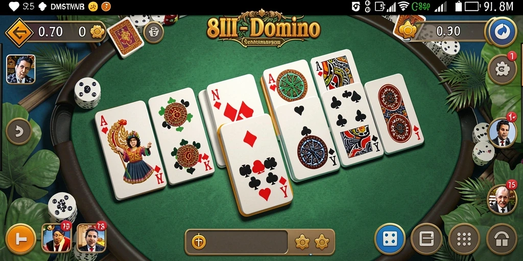 Screenshot gameplay 8II yang menunjukkan keseruan bermain Domino.