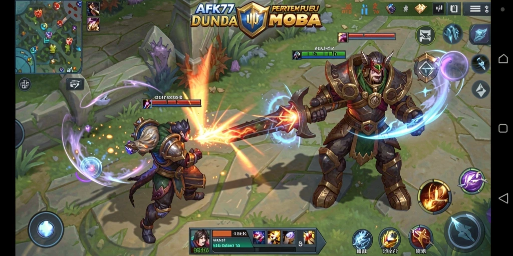 Gameplay seru AFK77 dengan pertarungan tim yang menegangkan.