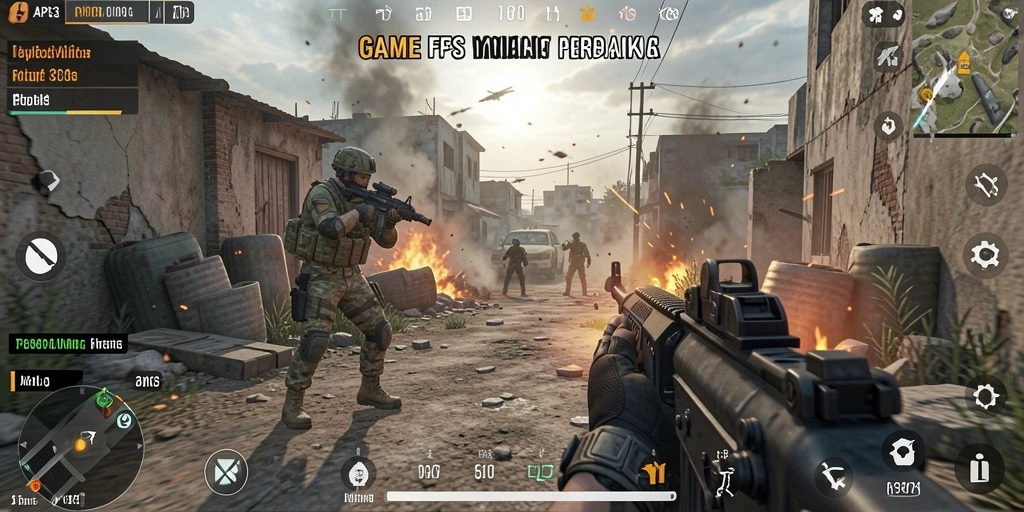 Tampilan gameplay seru di API33 dengan momen tembak-menembak yang intens.