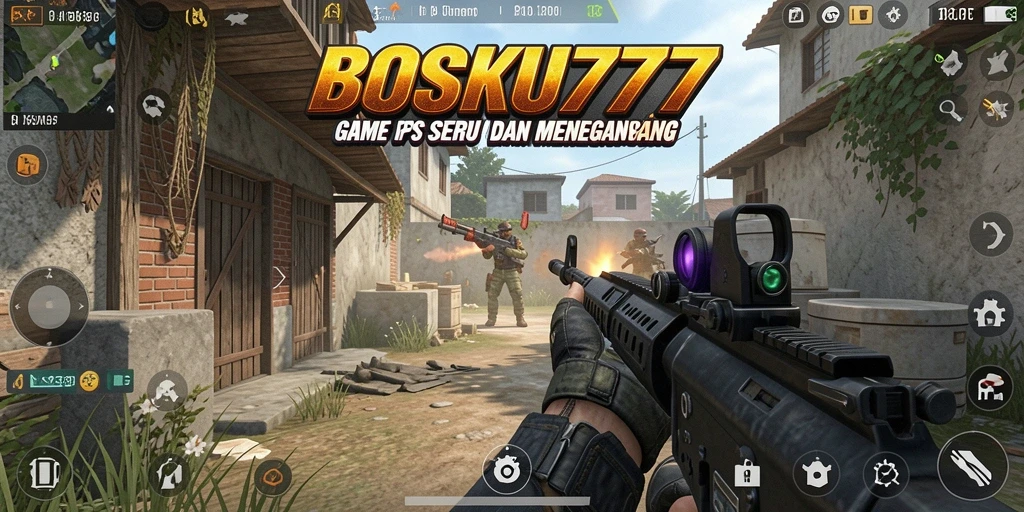 Tampilan gameplay seru BOSKU777 dengan aksi FPS yang mendebarkan.