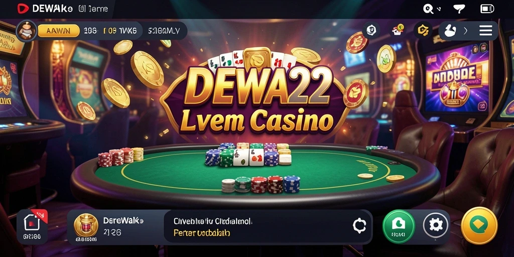 Screenshot gameplay DEWA22 yang menampilkan dealer langsung dan suasana kasino.