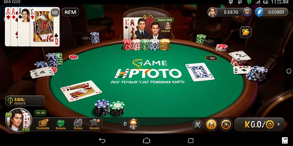 Gameplay HPTOTO menampilkan aksi Poker yang mendebarkan.