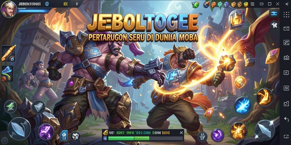 Menampilkan pertarungan seru di arena MOBA JEBOLTOGEL.