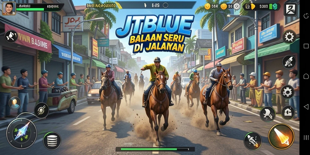 Gameplay JTBLUE yang mendebarkan di jalanan.