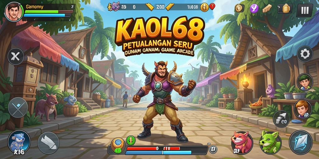 Tampilan gameplay KAOL68 yang penuh aksi dan warna.