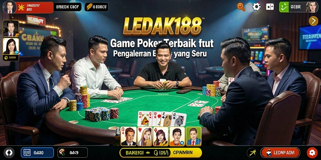 Screenshot LEDAK188 yang menunjukkan gameplay Poker yang mengasyikkan.