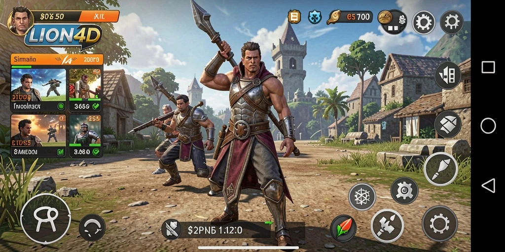 Screenshot gameplay LION4D menampilkan interaksi pengguna yang mendalam.