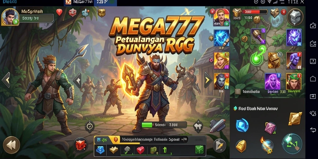Screenshot gameplay <strong>MEGA777</strong> yang menampilkan pertarungan seru di dunia RPG.