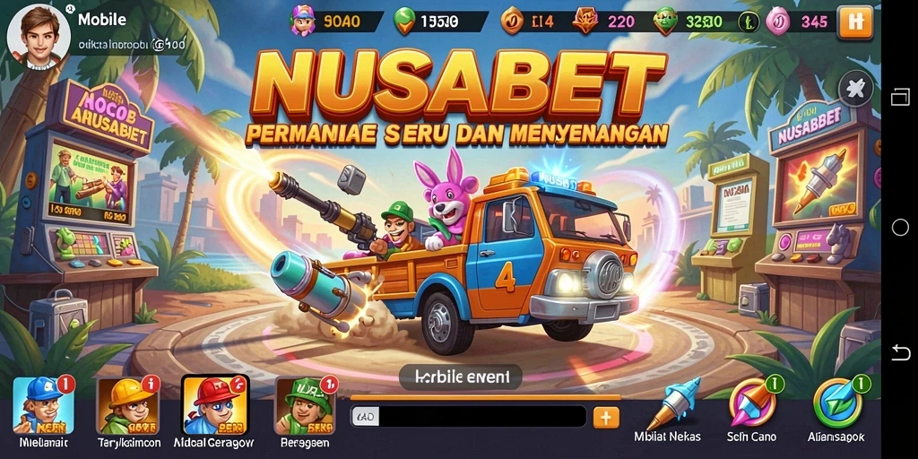 Tampilan gameplay seru dalam NUSABET, permainan Arcade yang menggugah semangat.