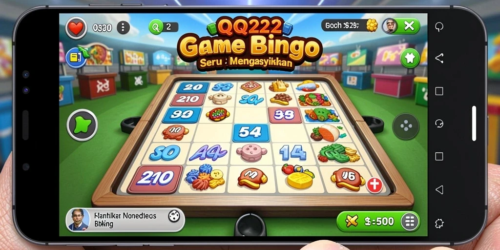 Tampilan gameplay seru dalam QQ222 dengan kartu Bingo.