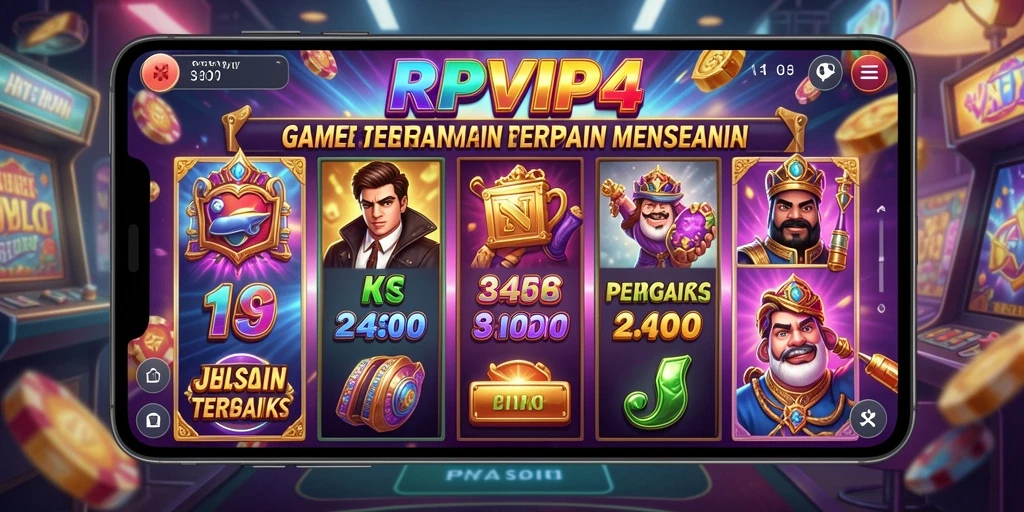 Screenshot gameplay RPVIP4 yang menunjukkan variasi tema Slot.