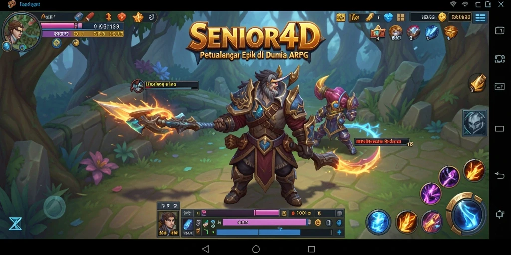 Tampilan menarik dari gameplay SENIOR4D dengan aksi ARPG yang dinamis.
