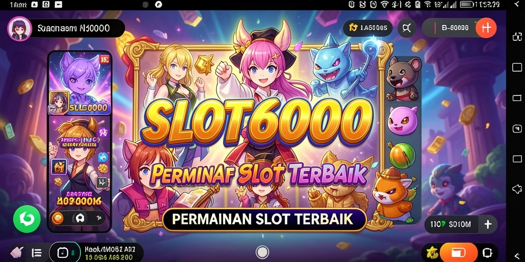 Tampilan gameplay SLOT6000 yang menyenangkan dengan karakter Anime.