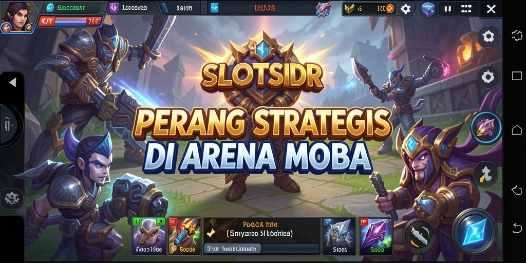 Tangkapan layar SLOTSIDR menampilkan aksi seru di arena pertempuran MOBA.