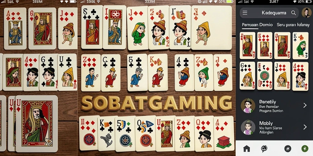 Tampilan gameplay seru dari SOBATGAMING dengan berbagai aksi Domino.