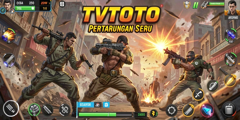 Tampilan aksi menegangkan dalam game TVTOTO.
