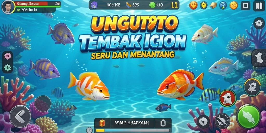 Tampilan gameplay seru UNGUTOTO saat menembak ikan.