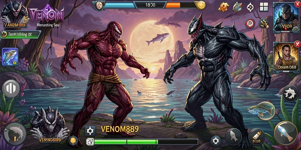 Screenshot gameplay VENOM889 menampilkan aksi memancing yang mendebarkan.