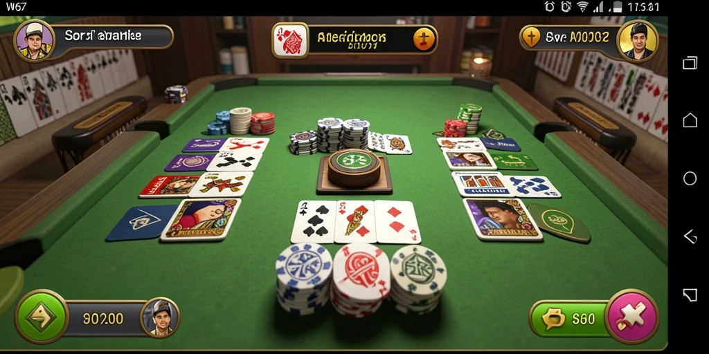 Screenshot W67 menampilkan gameplay Gaple yang menarik dan interaktif.