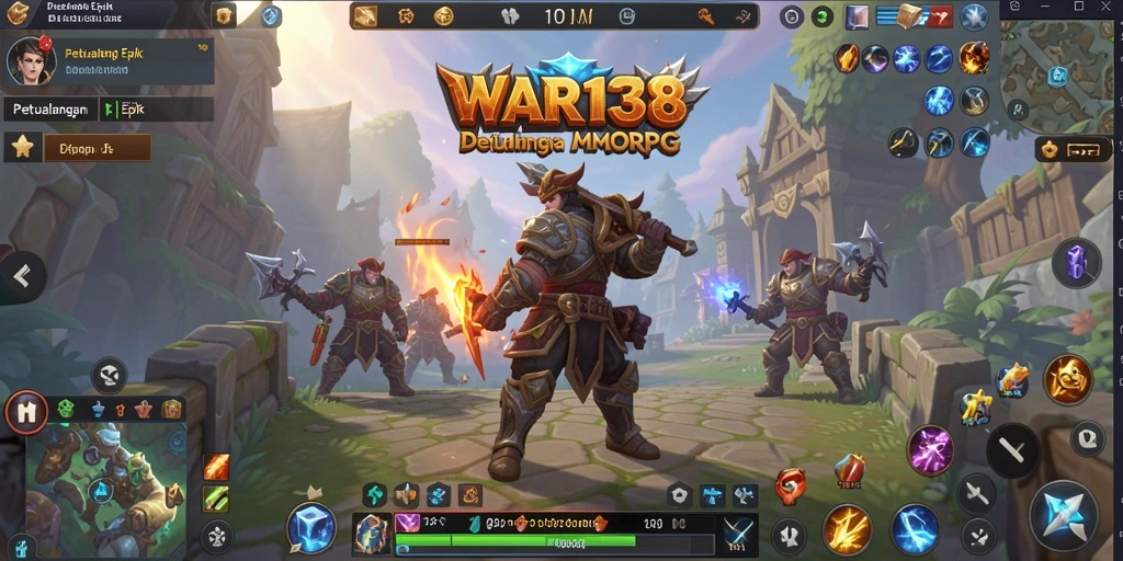 Screenshots dari gameplay seru di dunia fantasi WAR138.