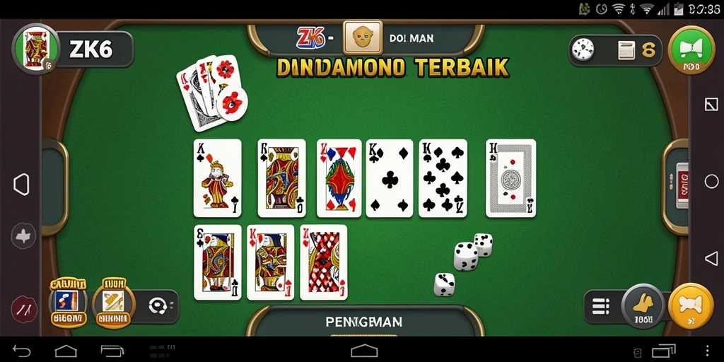 Screenshot bermain ZK6, menampilkan keseruan permainan Domino.